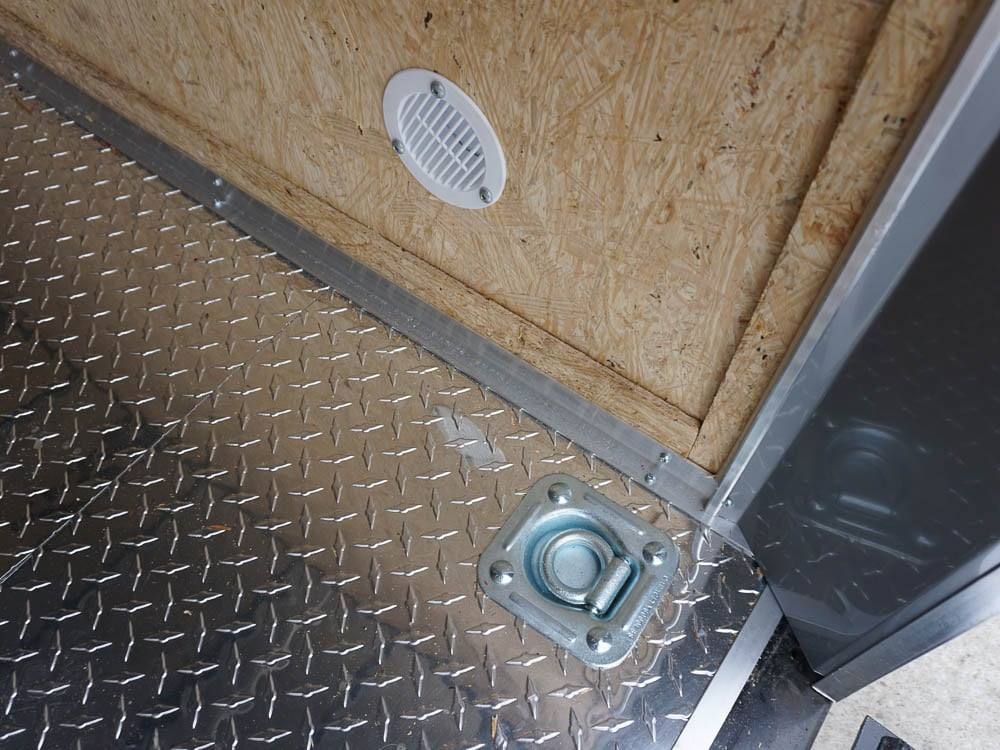 6' X 12' White Enclosed V-Nose Trailer with Diamond Plate Floor Storage - Image 4