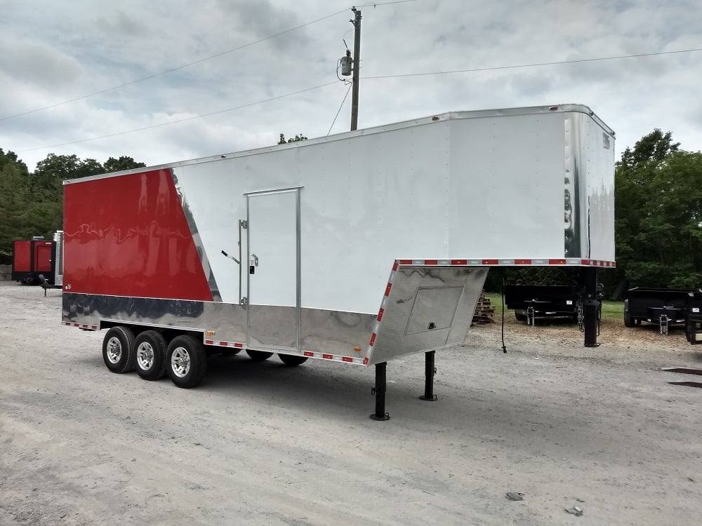 Enclosed Trailer 8.5' X 30' Red and White Custom Event Storage - Image 5