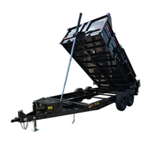7×14 Telescopic Hydraulic Dump Trailer with 2ft Sides (2) 7K Axles 14K GVWR
