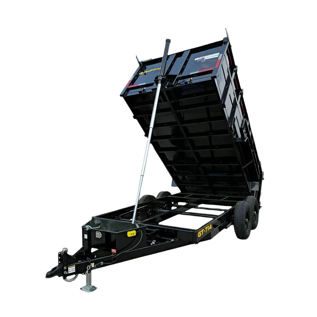 7×14 Telescopic Hydraulic Dump Trailer with 4ft Sides (2) 7K Axles 14K GVWR