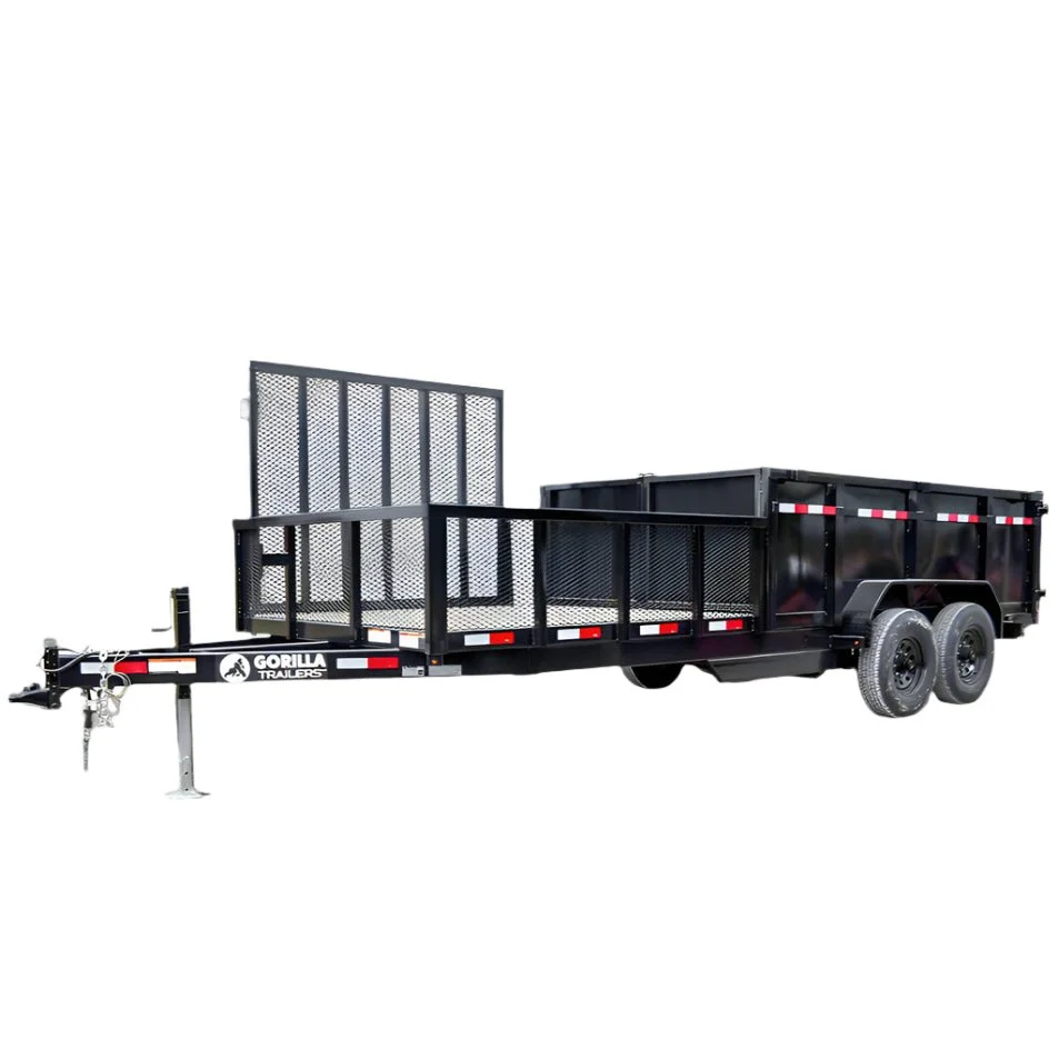 7×20 Hybrid Dump Utility Trailer with 3ft Sides Equipment (2) 7K Axles
