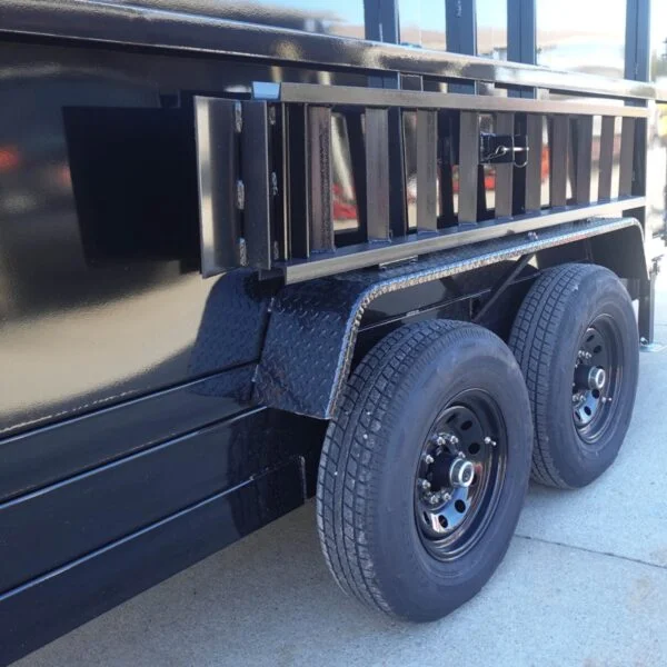 7×16 Gooseneck Telescopic I-Beam Dump Trailer 4ft Sides (2) 7K Axles - Image 4