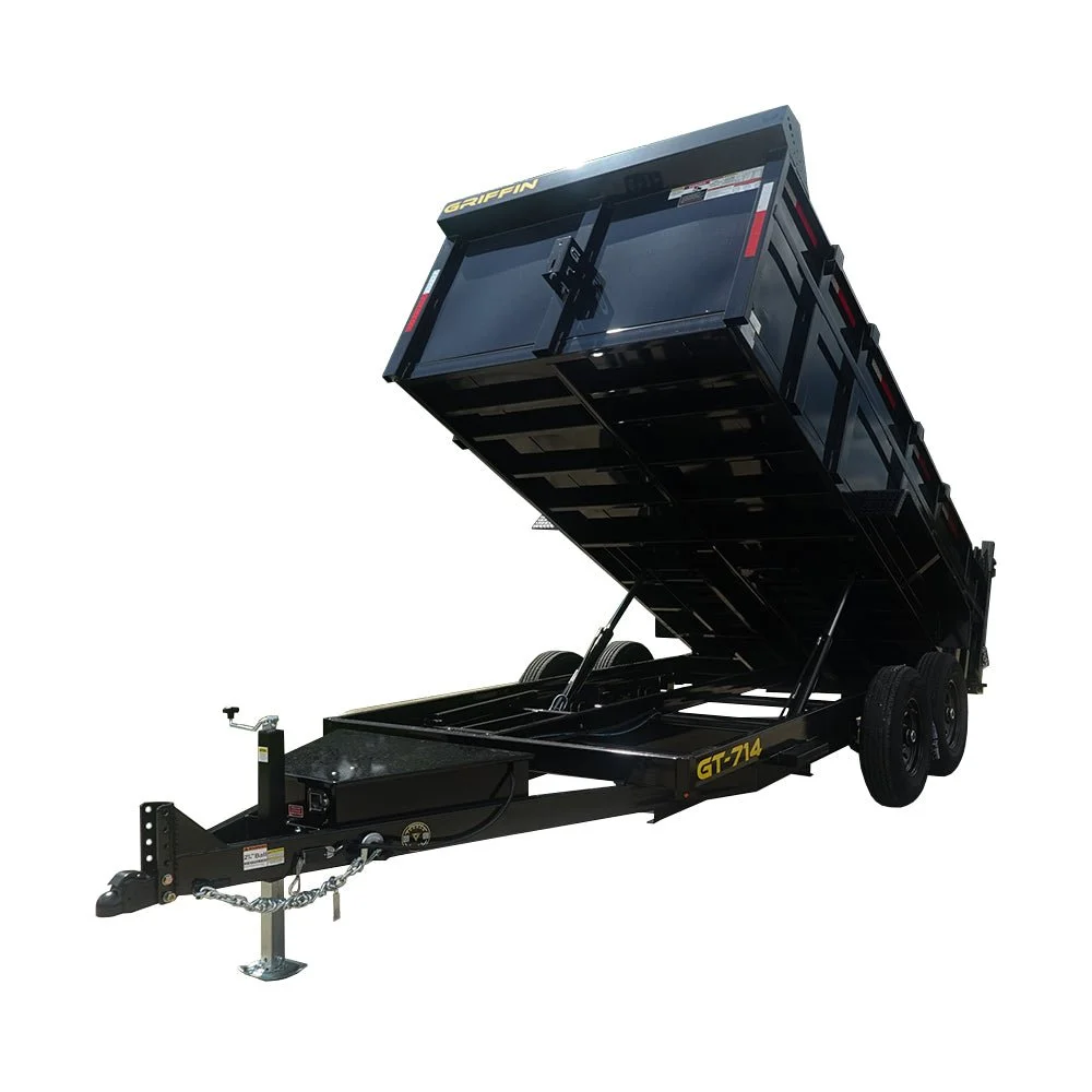 7×14 Hydraulic Dump Trailer 3ft Sides 2-7k Axles GVWR 14K