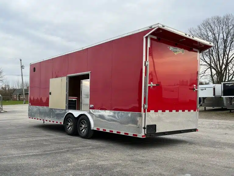 Enclosed Car Hauler 2026 24ft. Econo-Max 7k Axles, 8ft. Interior, Alum Wheels, Rear Wing, Toolbox & Cabinets 9255