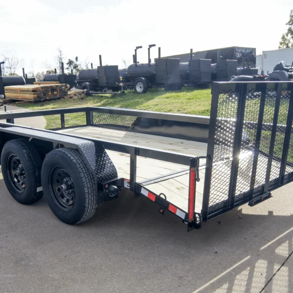 6.4×12 Dovetail Utility Trailer with Side Baskets (2) 3500lb Axles - Image 2
