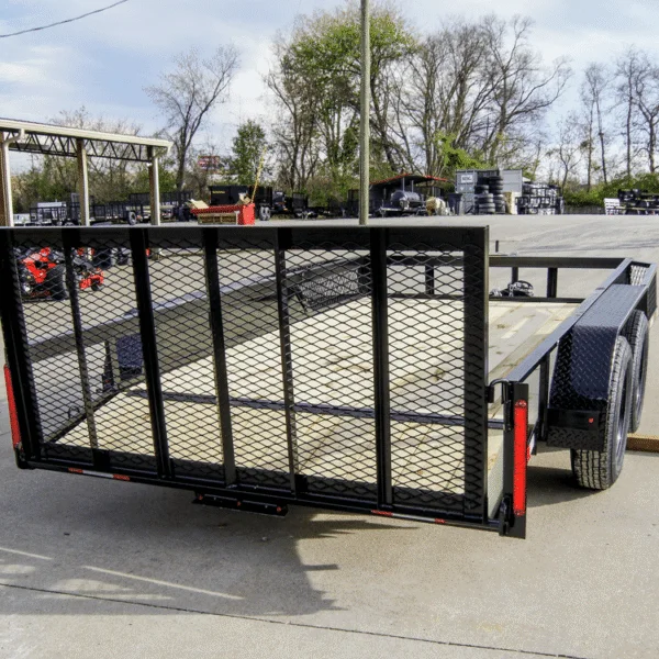 6.4×12 Dovetail Utility Trailer with Side Baskets (2) 3500lb Axles - Image 3