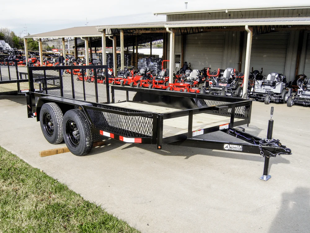 6.4×12 Dovetail Utility Trailer with Side Baskets (2) 3500lb Axles