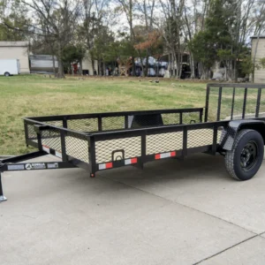 6.4×12 Dovetail Utility Trailer with 1ft Mesh Sides 3,500lb Axle