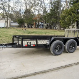 6.4×12 Dovetail Utility Trailer with 1ft Mesh Sides (2) 3,500lb Axles