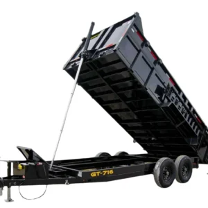 7×16 Telescopic Dump Trailer with 3ft Sides (2) 7K Axles GVWR 14k