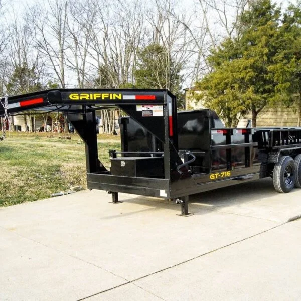 7×16 Gooseneck Telescopic Dump Trailer with 2ft Sides (2) 7K Axles - Image 7