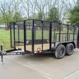 6.4×12 Dovetail Utility Trailer with 4ft Mesh Sides (2) 3,500lb Axles
