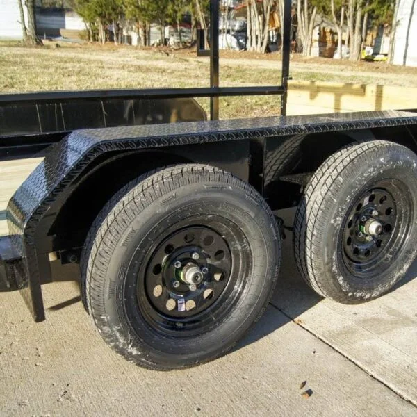 6.4×12 Straight Deck Utility Trailer 4.5ft Ladder Racks (2) 3,500lb Axles - Image 3