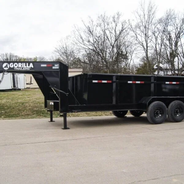 7×16 Gorilla Telescopic Gooseneck IBeam Dump Trailer 3ft Sides (2) 7K Axles - Image 5