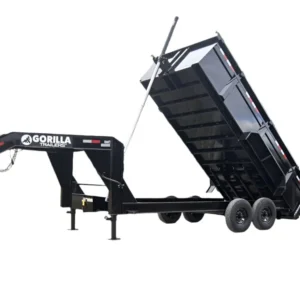 7×16 Gorilla Telescopic Gooseneck IBeam Dump Trailer 3ft Sides (2) 7K Axles