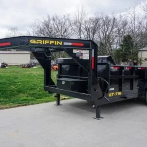 Hydraulic 7’x16′ 2ft Side Gooseneck Dump Trailer (2) 7K Axles