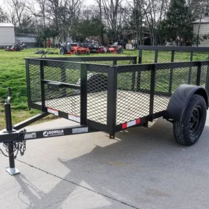 5×8 Powder Coated Dovetail Utility Trailer with 2ft Mesh Sides 3,500lb Axle